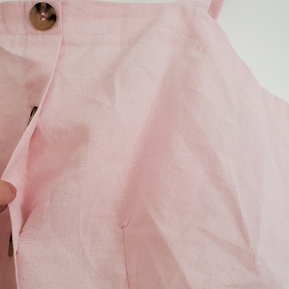 Linen blend pink crop top. - Picture 4 of 4